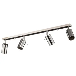 SOLLUX LIGHTING Loftspot Round, krom, 4 lyskilder lineær