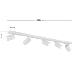 ORION Loftspot Sean, hvid, 5 lyskilder, aluminium, GU10