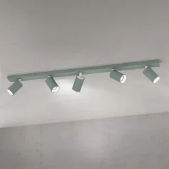 ORION Loftspot Sean, lysegrøn, 5 lyskilder, aluminium, GU10
