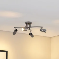 Lucea Loftspot, sort-krom, 4 lyskilder