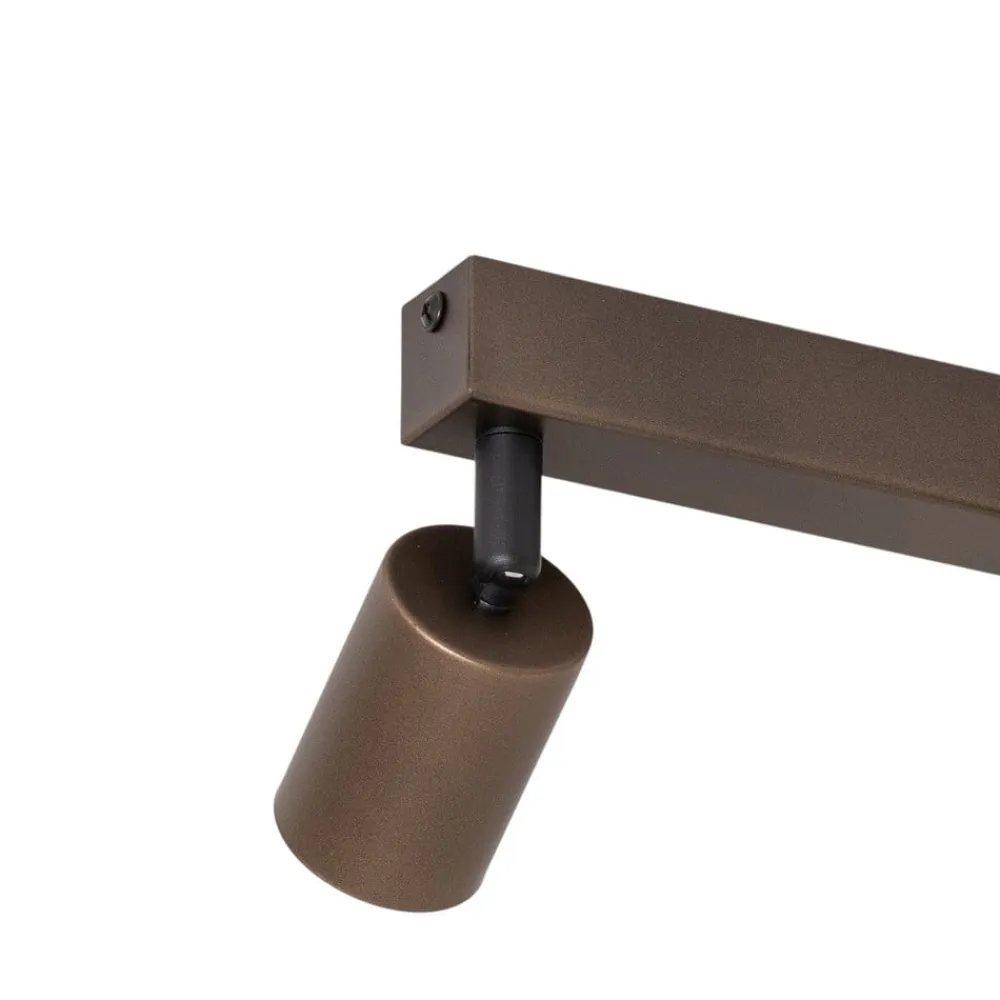 TK Lighting Loftspot Top, justerbar, brun, 4 lyskilder lineær