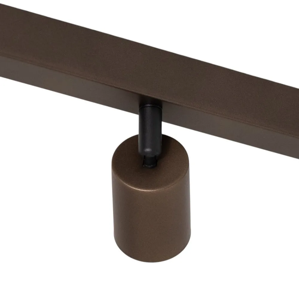 TK Lighting Loftspot Top, justerbar, brun, 4 lyskilder lineær