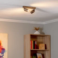 TK Lighting Gang|Loftlamper>Loftspot Top, justerbar, brun, 2 lyskilder lineær