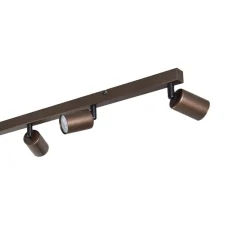 TK Lighting Loftspot Top, justerbar, brun, 8 lyskilder lineær