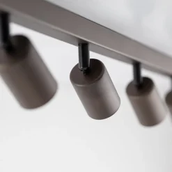 TK Lighting Loftspot Top, justerbar, brun, 8 lyskilder lineær