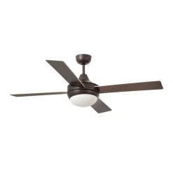 FARO BARCELONA Loftsventilator Icaria L med lysebrun/mahogni