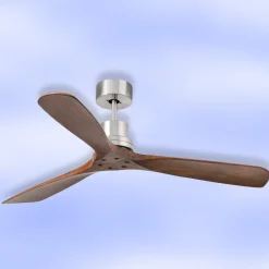 FARO BARCELONA Loftsventilator Lantau fjernbetjening, valnød/stål