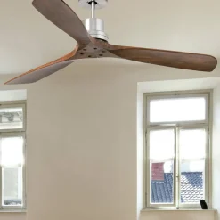 FARO BARCELONA Loftsventilator Lantau fjernbetjening, valnød/stål