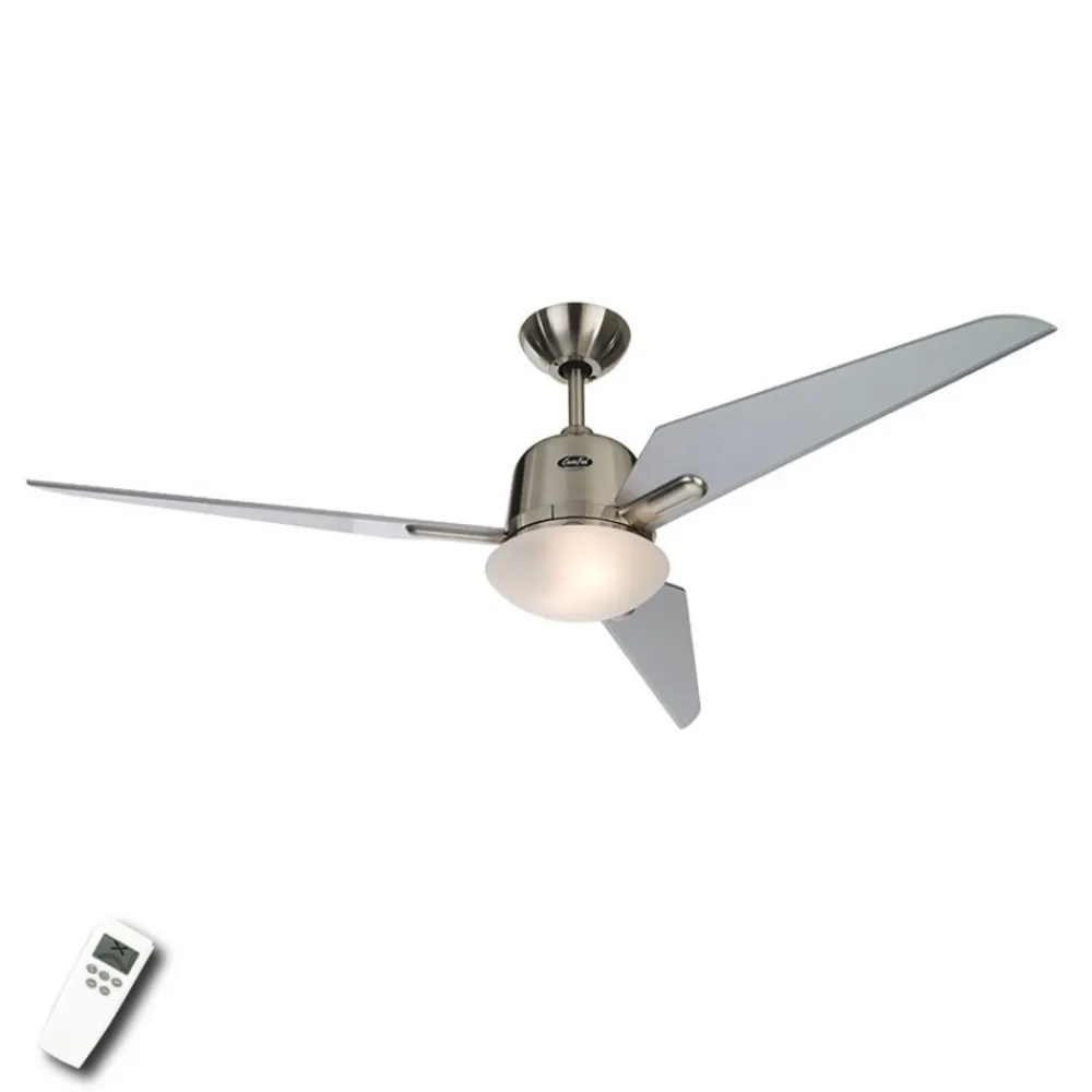 Loftsventilatoren Eco Aciatos, sølg, 132 cm^CasaFan Outlet