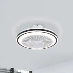 EGLO Loftventilatorer>Loftventilator Almeria LED CCT, hvid/sort