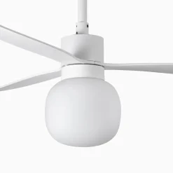 FARO BARCELONA Loftventilator Amelia Ball, LED-lampe, hvid