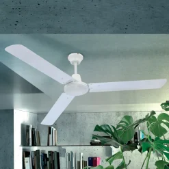 Loftventilator Ferro med kontakt, hvid^Globo Hot