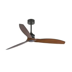 Loftventilator Just Fan M, sort/mørkt træ^FARO BARCELONA Online