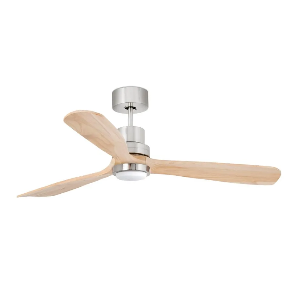 Loftventilator Lantau L LED nikkel/lys fyrretræ^FARO BARCELONA Outlet