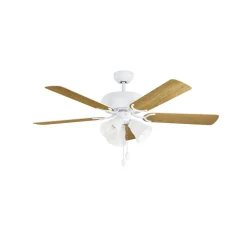 EGLO Loftventilator Las Palmas, 3 x E27, afbryder med træksnor, hvid