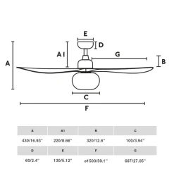Loftventilator med lys Outwood, hvid, DC, støjsvag, Ø150cm^FARO BARCELONA Best
