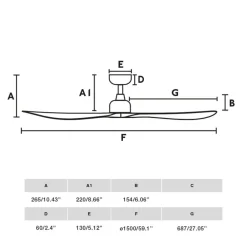 Loftventilator Outwood, hvid, DC, støjsvag, Ø 150 cm, IP44^FARO BARCELONA Outlet