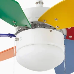 FARO BARCELONA Loftventilator Palao S med lys, flerfarvet