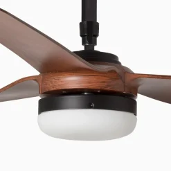 Loftventilator Punt M DC LED sort/mørkt træ^FARO BARCELONA Best
