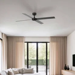 FARO BARCELONA Loftventilatorer>Loftventilator Rudder, DC-motor, støjsvag, Ø 132 cm, træ