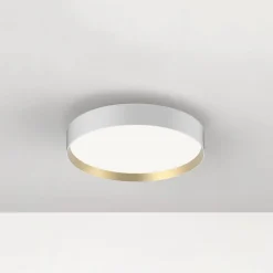LED-loftlampe Lucia, hvid/guldfarvet Ø 35 cm^LOOM DESIGN New