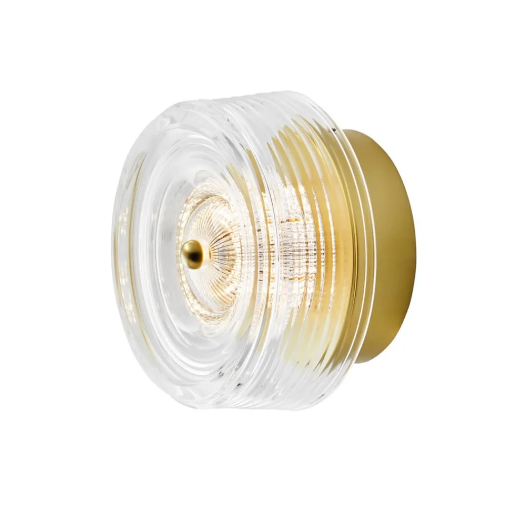 LOOM DESIGN Væglamper|Væglamper>LED-væglampe Glow guldfarvet/klar Ø 16 cm akryl