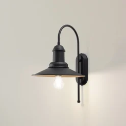 Lorato væglampe, sort, højde 48 cm, metal, E27^ROYALTECH Discount