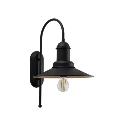 Lorato væglampe, sort, højde 48 cm, metal, E27^ROYALTECH Discount