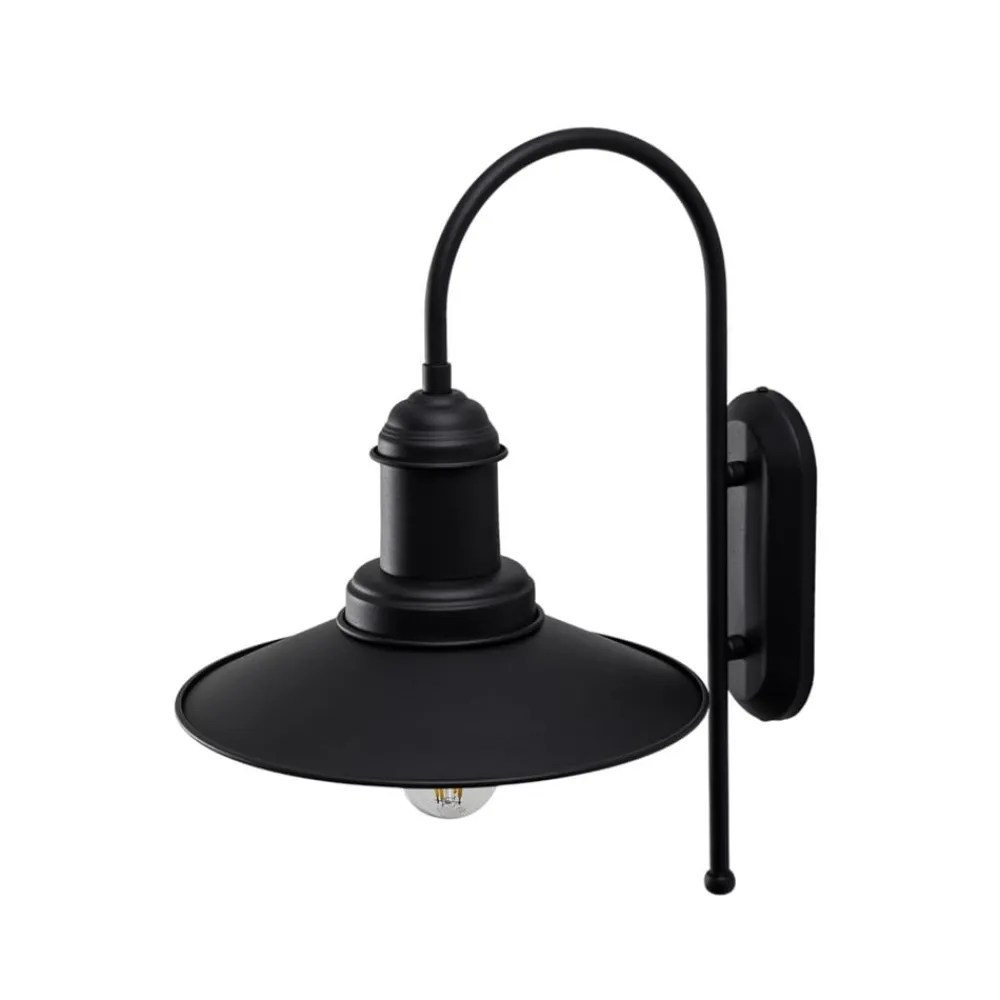Lorato væglampe, sort, højde 48 cm, metal, E27^ROYALTECH Discount