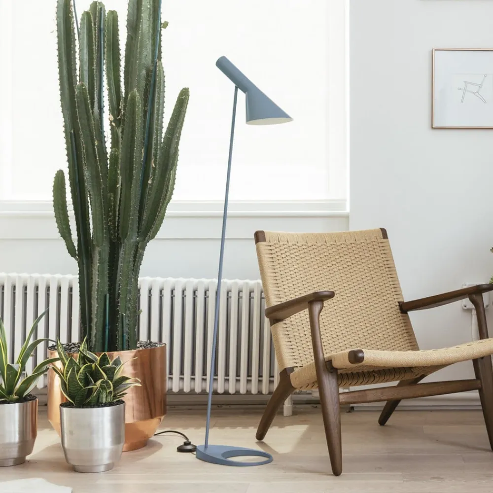 Louis Poulsen AJ design-gulvlampe blågrå