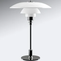bordlampe PH 3 1/2-2 1/2, krom/hvid, 47 cm^Louis Poulsen Clearance