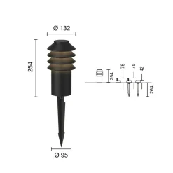 Louis Poulsen Bysted 25 cm 3.000 K Jordspyd sort