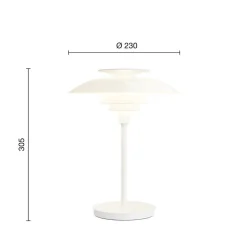 LED-bordlampe PH 80, opal hvid, IP44^Louis Poulsen