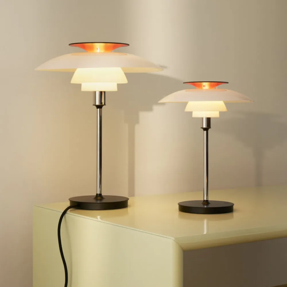 Louis Poulsen Dekorationsbelysning>LED-bordlampe PH 80, hvid/rød/krom IP44