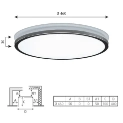 Munkegaard, Ø 46 cm krom/satineret^Louis Poulsen Online