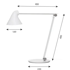 NJP bordlampe, fod, 3.000 K mørkegrå^Louis Poulsen Discount
