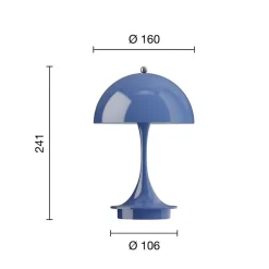 Louis Poulsen Panthella PORTABLE 160 V3, uigennemsigtig indigoblå