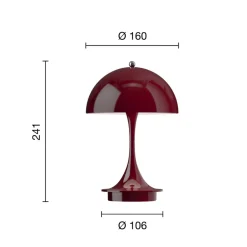 Panthella PORTABLE 160 V3, uigennemsigtig burgunderrød^Louis Poulsen Clearance