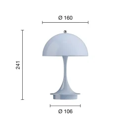 Louis Poulsen Panthella PORTABLE 160 V3, opal lys blå