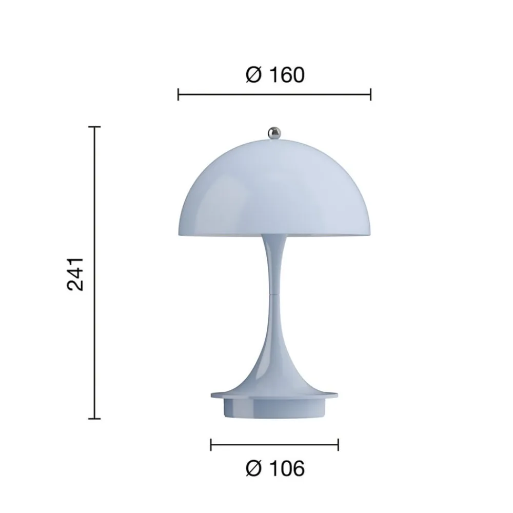 Louis Poulsen Panthella PORTABLE 160 V3, opal lys blå