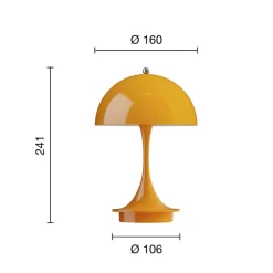 Louis Poulsen Panthella PORTABLE 160 V3, uigennemsigtig orange