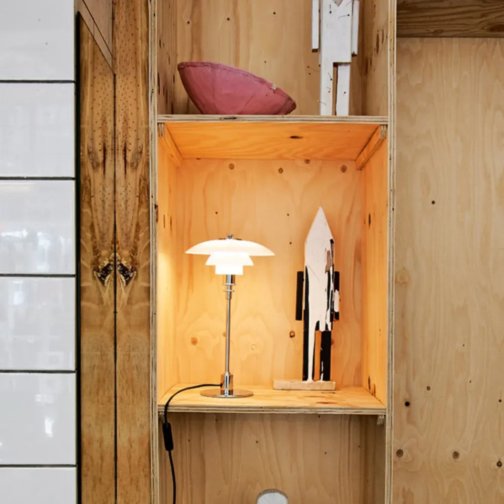 Louis Poulsen PH 2/1 bordlampe, højglans forkromet