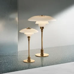 PH 2/1 bordlampe, messing-hvid^Louis Poulsen Best