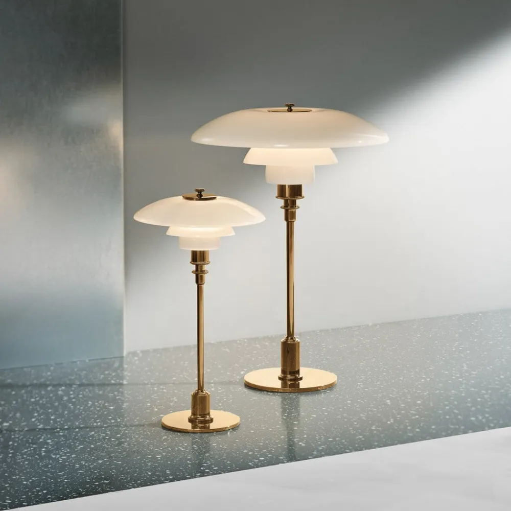 PH 2/1 bordlampe, messing-hvid^Louis Poulsen Best
