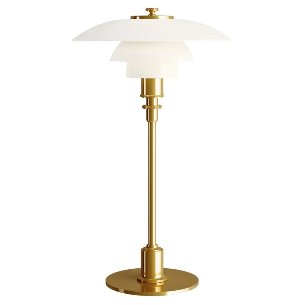 PH 2/1 bordlampe, messing-hvid^Louis Poulsen Best