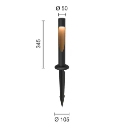 Louis Poulsen Sokkellamper>sokkellampe Flindt, 830, sort, jordstik 24V