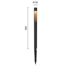 Louis Poulsen vejlampe Flindt 840 sort 70 cm spydstik