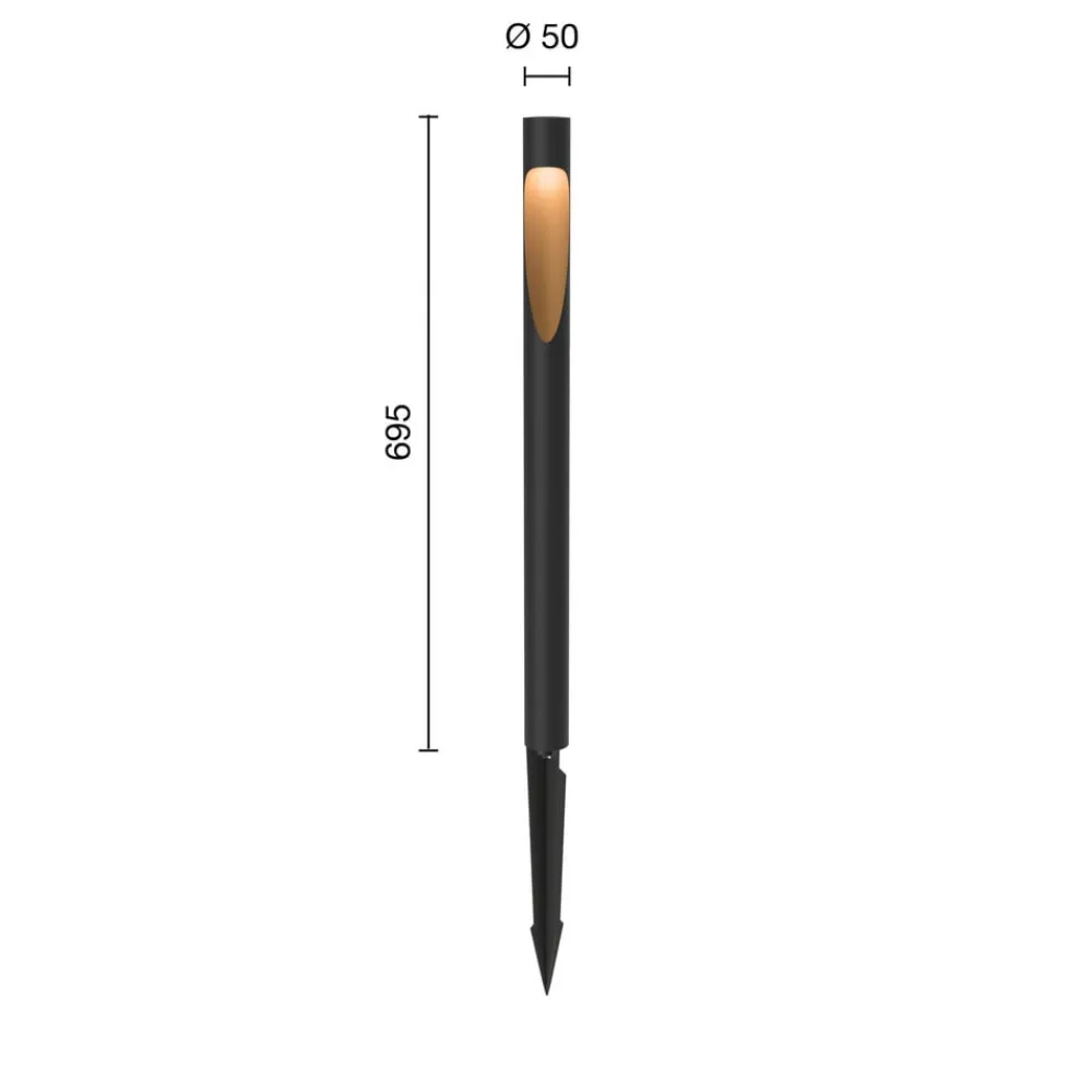 Louis Poulsen vejlampe Flindt 840 sort 70 cm spydstik