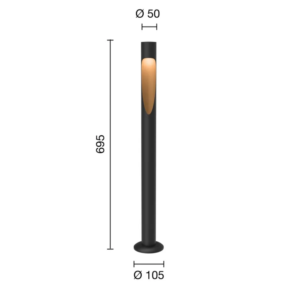 vejlampe Flindt, 930 sort 70 cm fod 24 V^Louis Poulsen Discount