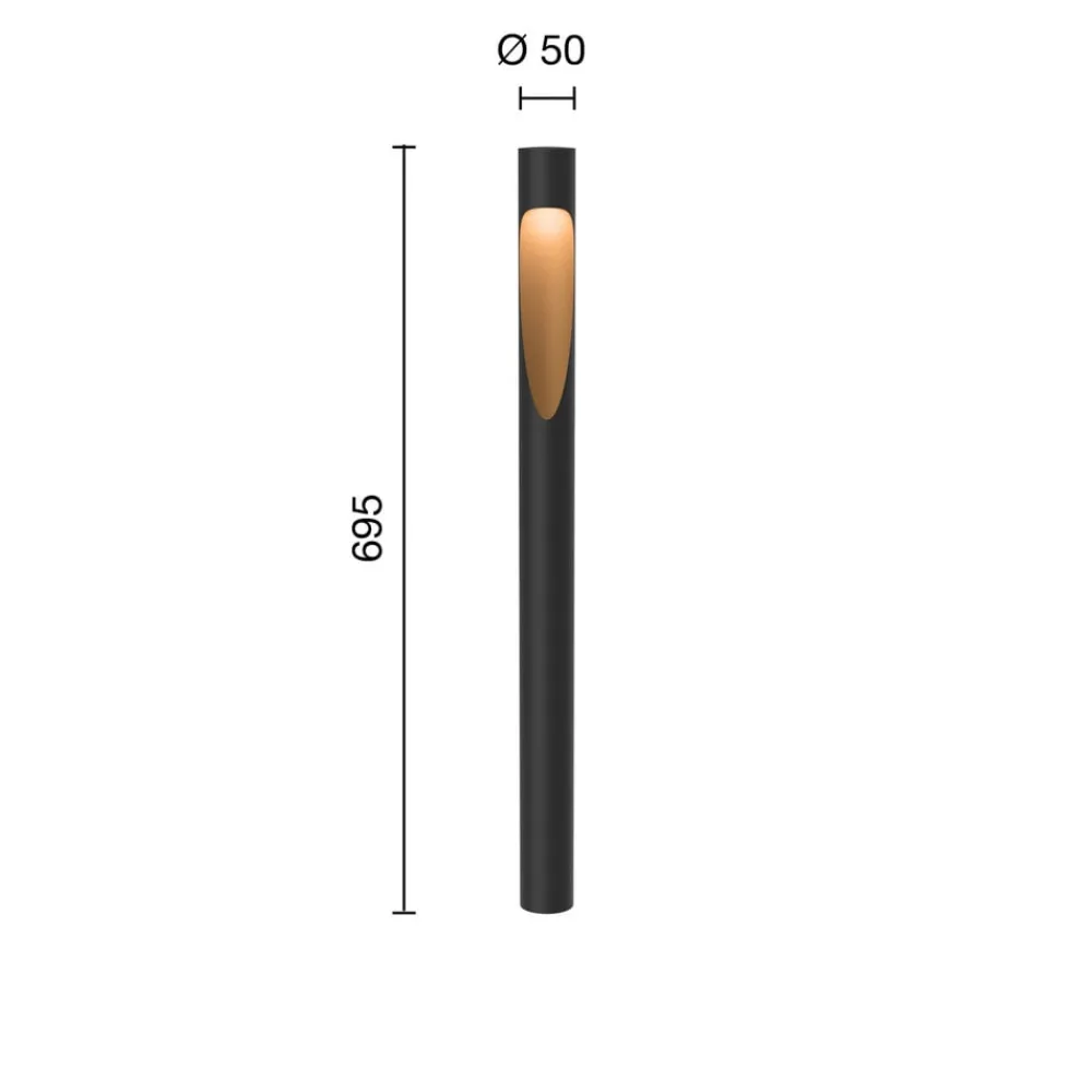 Louis Poulsen vejlampe Flindt 840 70 cm sort jordstik 24 V